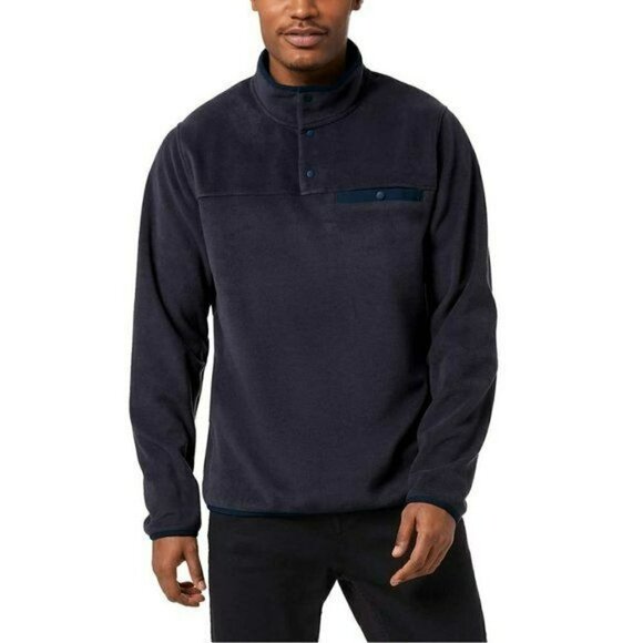 NWT 32 Degrees Men’s Casual Pullover Top Quarter Snap Soft Fleece Sweatshirt - Picture 1 of 5